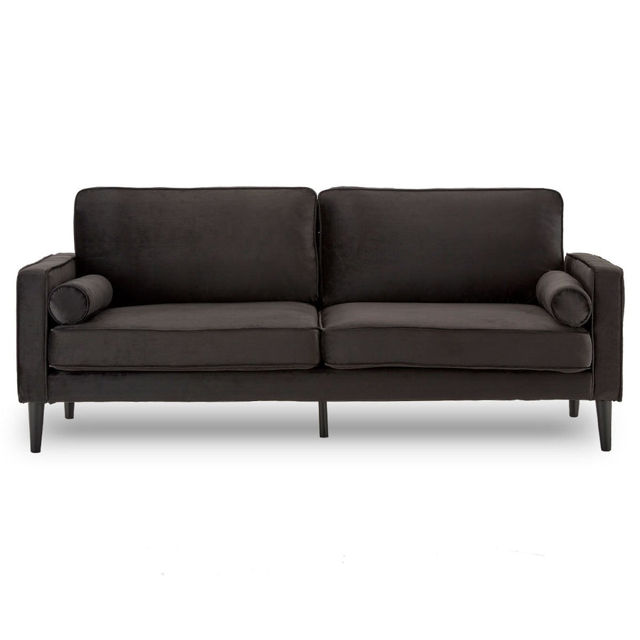 Sarantino Faux Velvet Sofa Bed Black