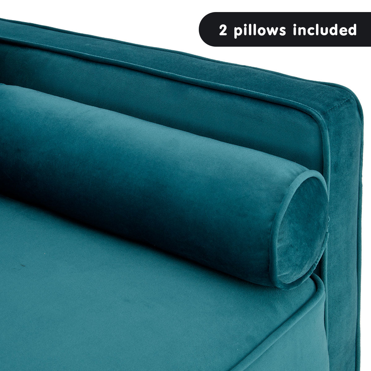 Sarantino Faux Velvet Sofa Bed Blue