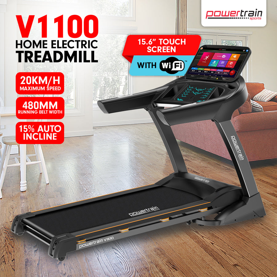 Powertrain V1100 Treadmill with Wifi Touch Screen & Incline