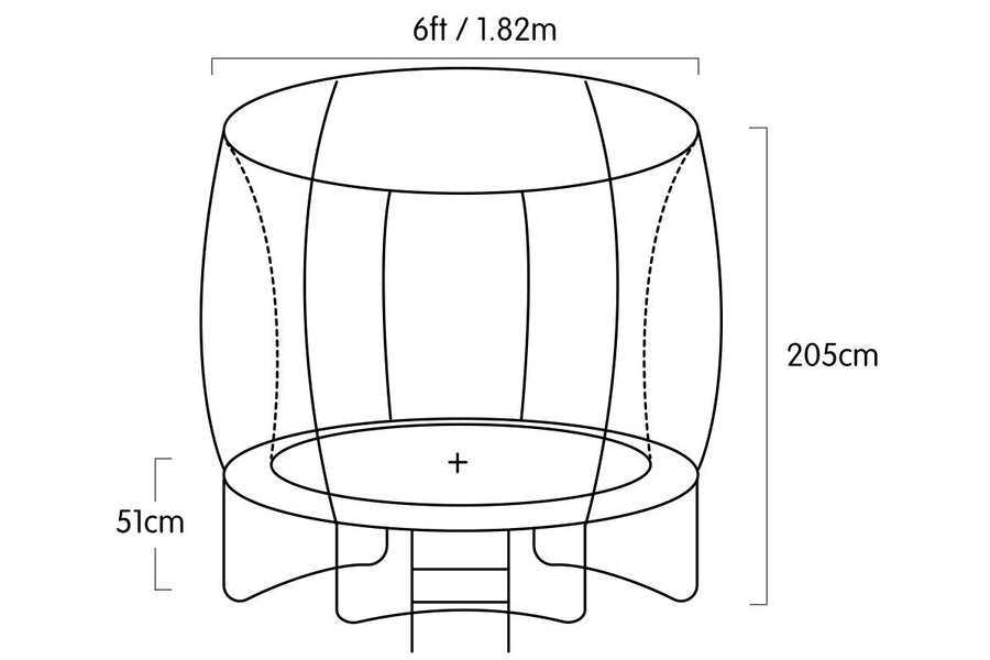 Kahuna 6 ft Trampoline with Rainbow Safety Pad