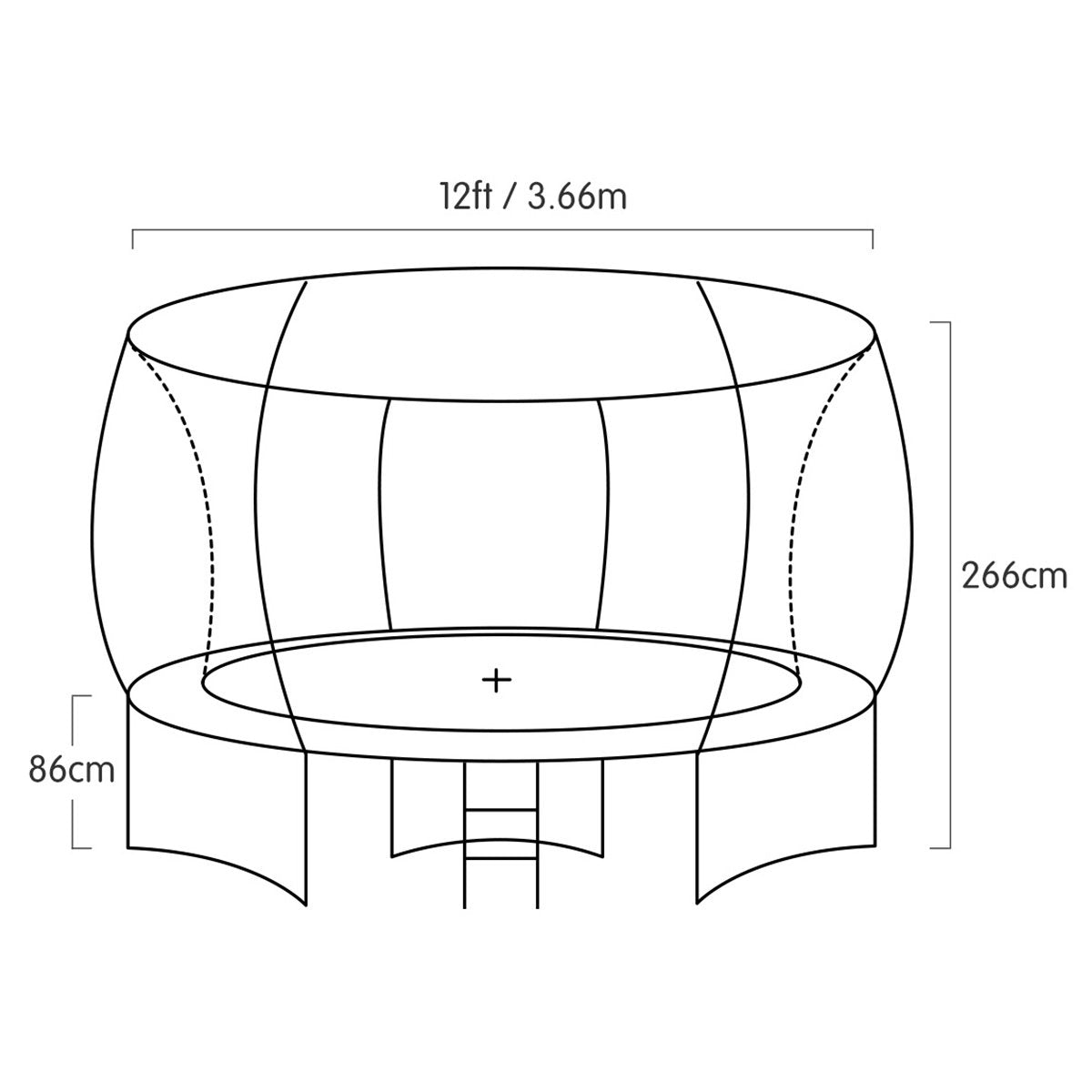 Kahuna Trampoline 12 ft with  Roof-Orange