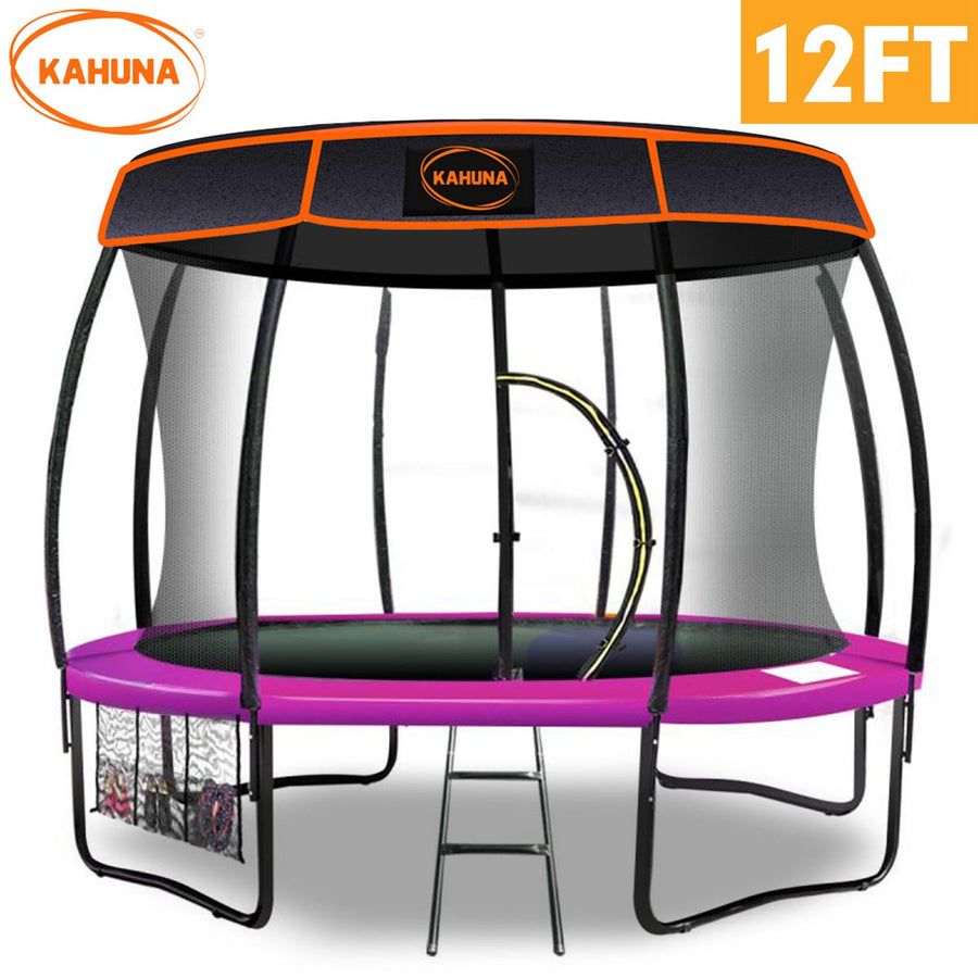 Kahuna Trampoline 12 ft with  Roof-Pink