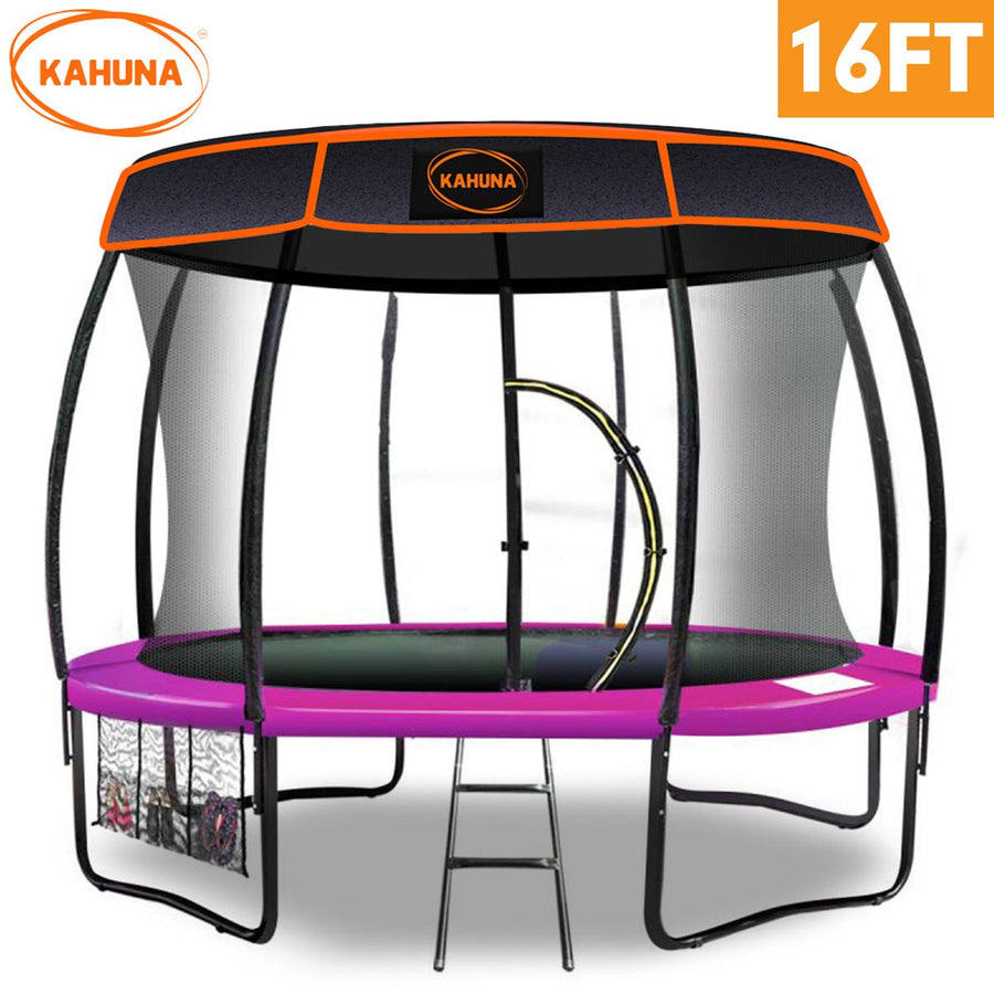 Trampoline 16 ft Kahuna with Roof set - Pink