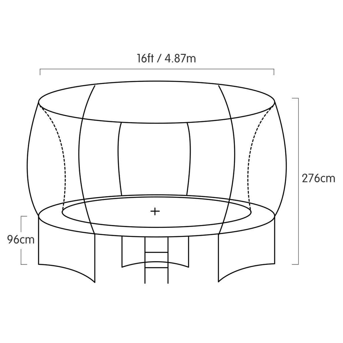 Trampoline 16 ft Kahuna with  Roof - Orange