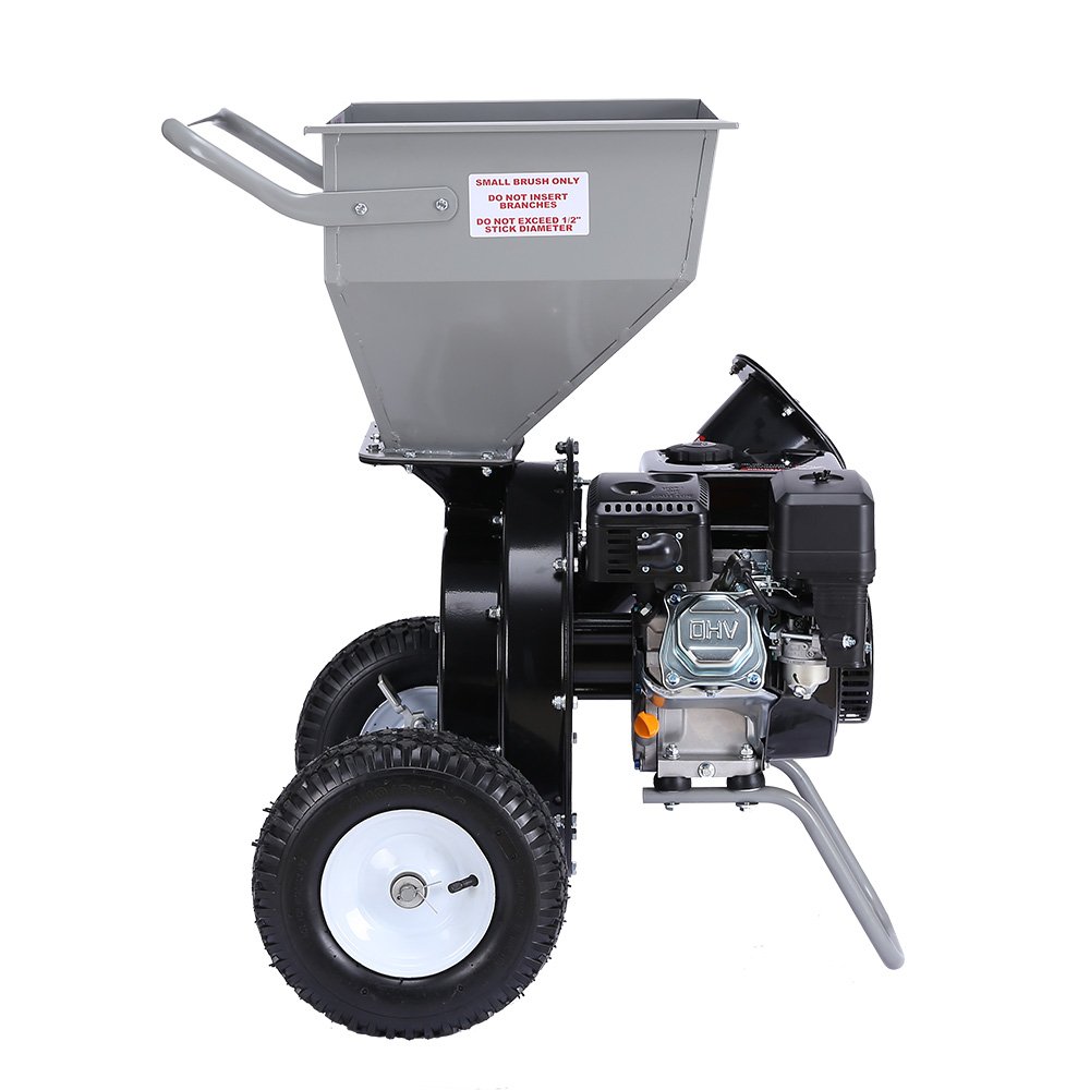 Ducar 7HP Wood Chipper Shredder Mulcher Petrol Silver Black